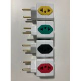 Adaptador Benjamin 4 Tomadas Para Casa Coloridos - Kit Com 3