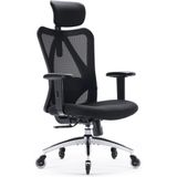 Cadeira De Escritorio Ergonomica Giratoria Com Apoio De Bracos E Suporte Lombar Ajustavel, Xuer M18, Preto