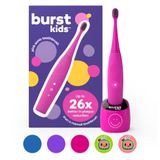 Kids Escova De Dentes Eletrica Infantil Com 2 Modos Para Criancas De 3 Anos, Burst, Rosa