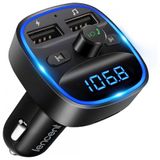 Adaptador Transmissor Veicular Bluetooth Veicular Usb Led, Lencent T25, Preto