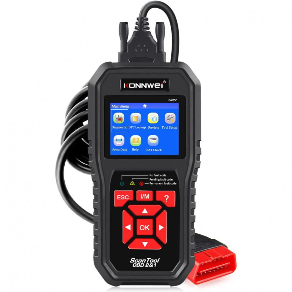 Automotivo Profissional Com Diagnostico, Universal, 12v, Konnwei Obd2 Scanner, Preto