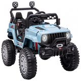 Carro Eletrico Infantil 2 Assentos Com 3 Velocidades, Usb, Controle Remoto, 12v, Aosom, Azul