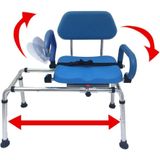 Cadeira De Banho Movel Para Idoso Com Assento Giratorio, Suporta Ate 180 Kg, Platinum Health, Azul