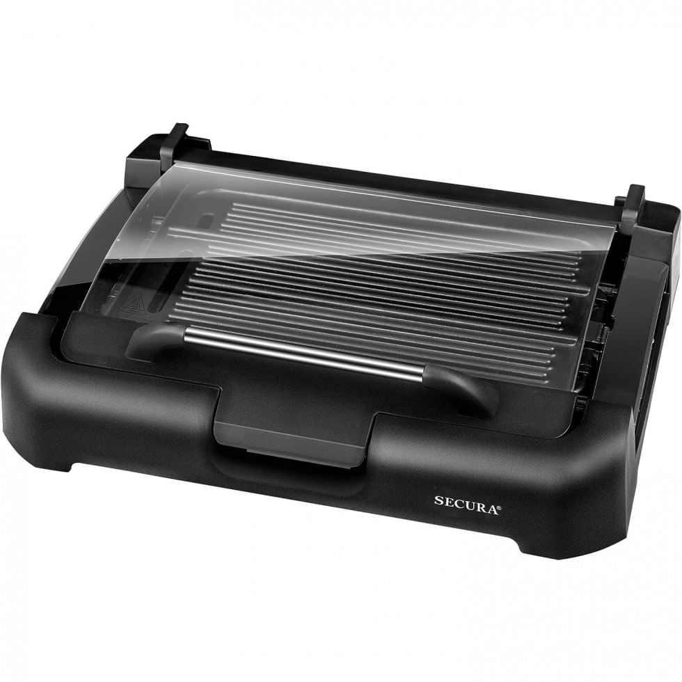 Churrasqueira Eletrica Antiaderente Portatil, Serve Ate 4 Pessoas, 1800w, 110v, Secura Gr 1503xl 1700w, Preto