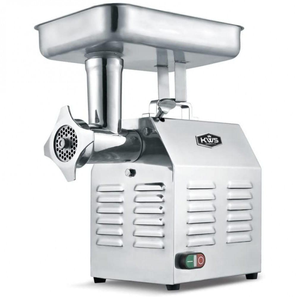 Moedor de Carne Elétrico KWS TC22 Comercial 1200W 15HP Aço Inox Prata 110V