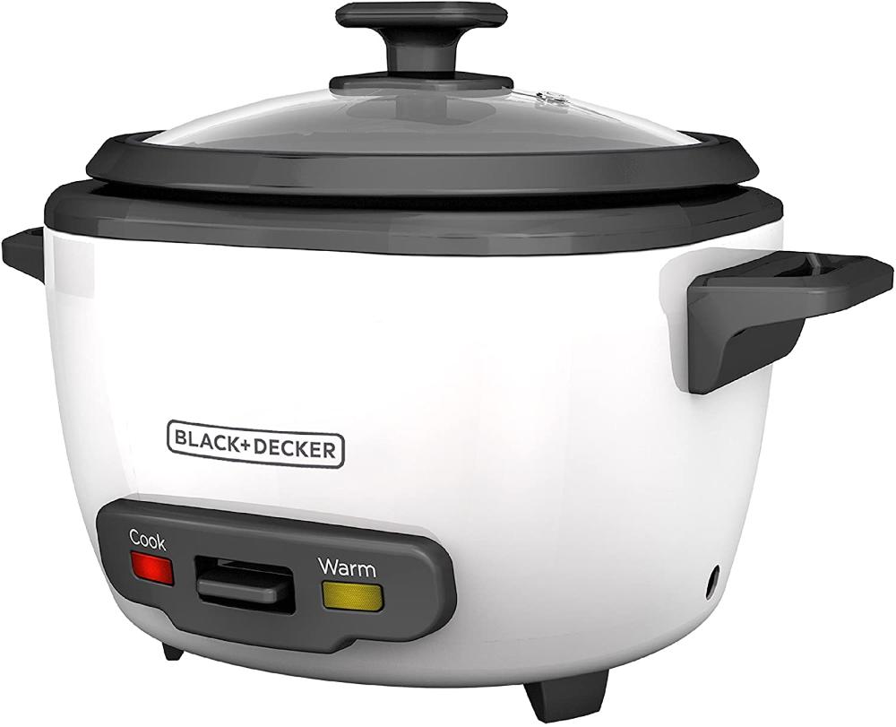 BLACK + DECKER RC506 Panela Elétrica de Arroz e Vapor, 16 Xíc. (8 não cozidas), Branco 110V