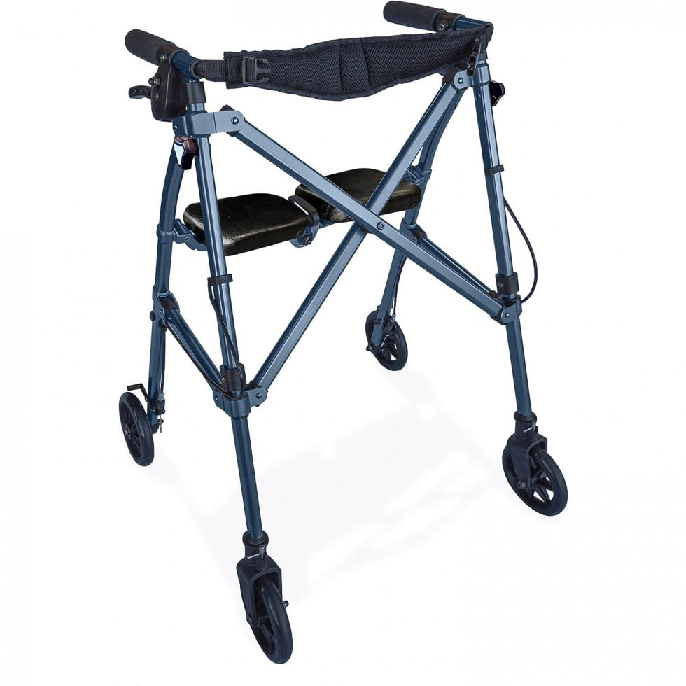 Andador Adulto Idoso Com Apoio De Braco E Assento, Suporta Ate 136 Quilos, Able Life Comfortably Independent 4250 Cb, Azul