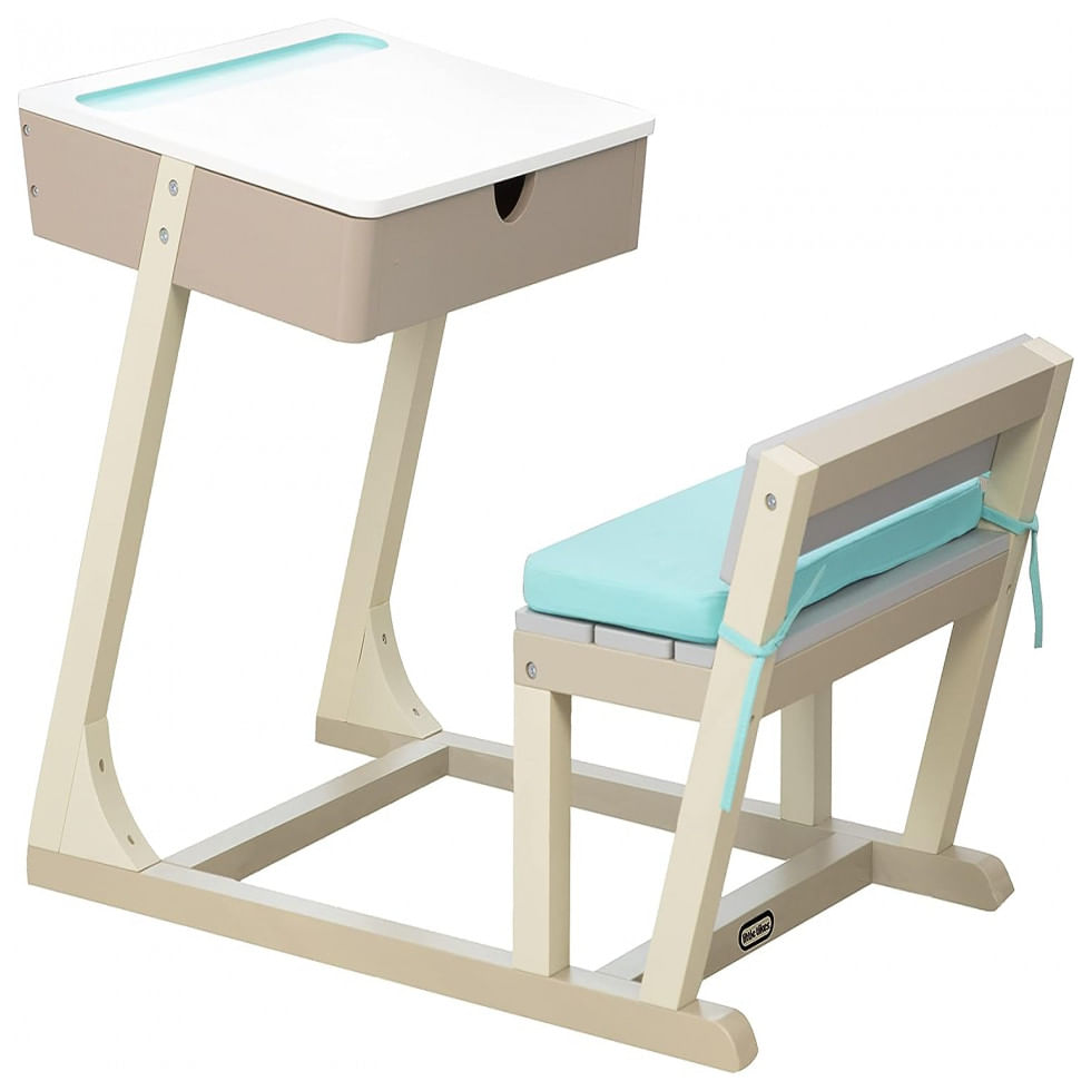 Mesa De Estudos Infantil Com Assento Confortavel Para Criancas De 3 A 8 Anos, Little Tikes 658846euc, Azul