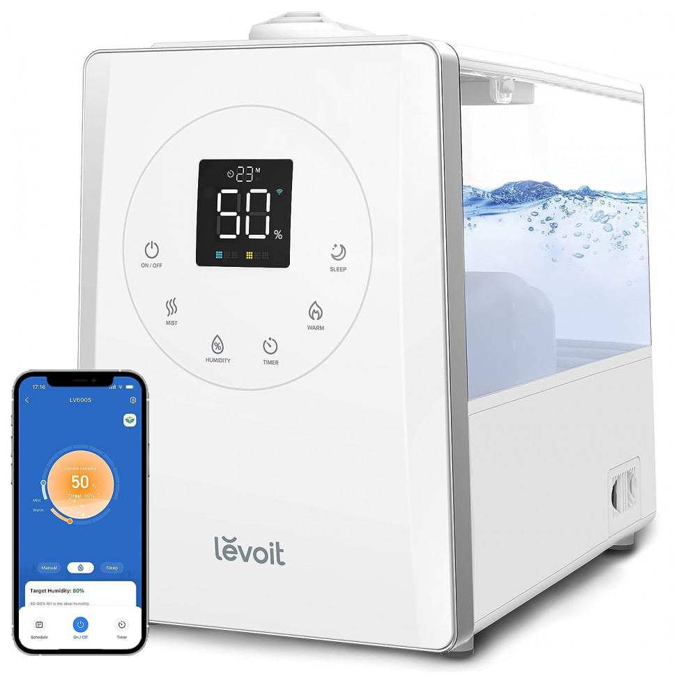 Levoit Umidificador Ultrassonico Portatil 6l, C, Desligamento Automatico, Silencioso, 110v, Branco