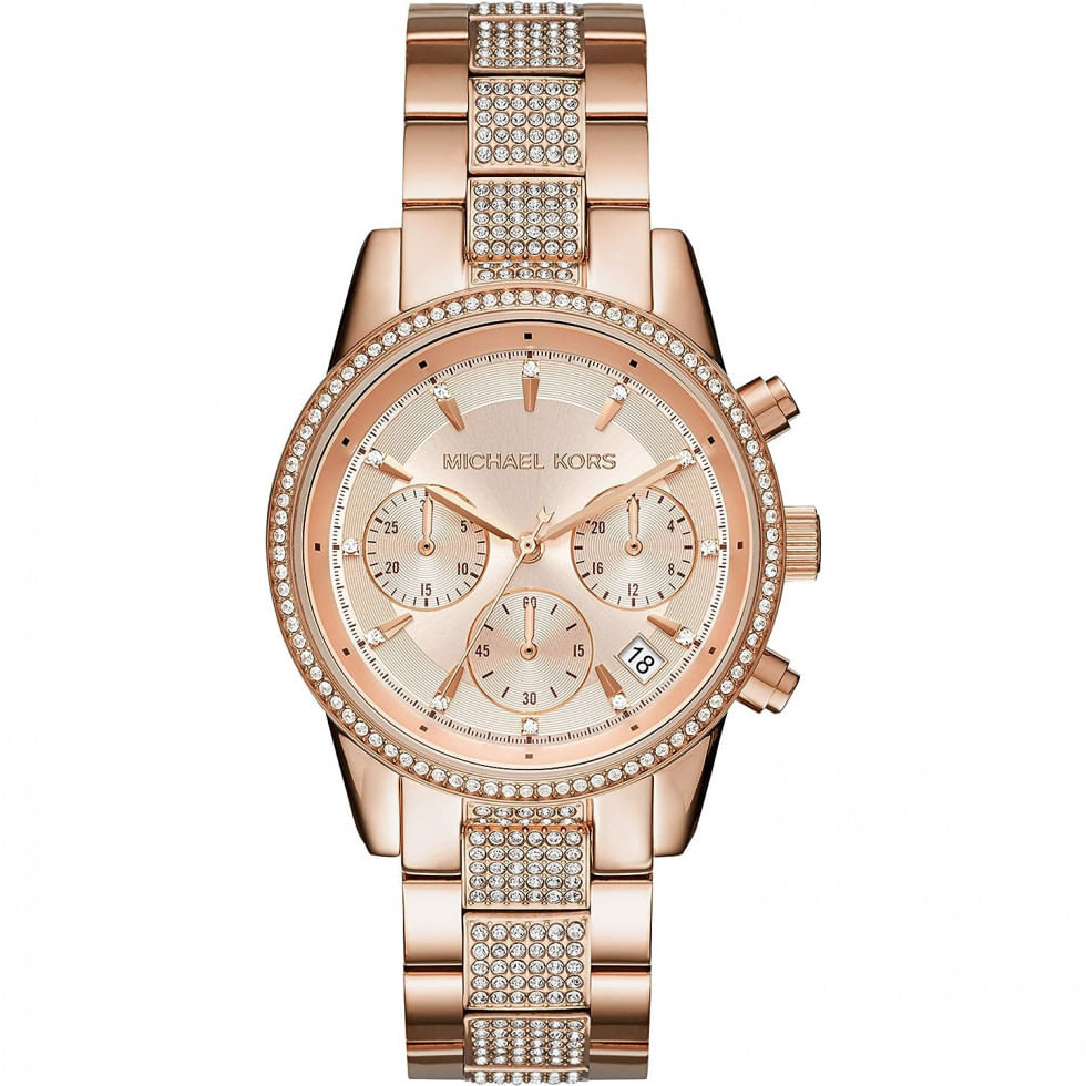 Relogio Feminino Analogico Quartzo De Aco Inoxidavel, Michael Kors Mk6485, Rosa