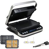 YEDI HOUSEWARE Grill Multifuncional 6 em 1 com Placas para Waffle 1600W-110V, aço inoxidável.