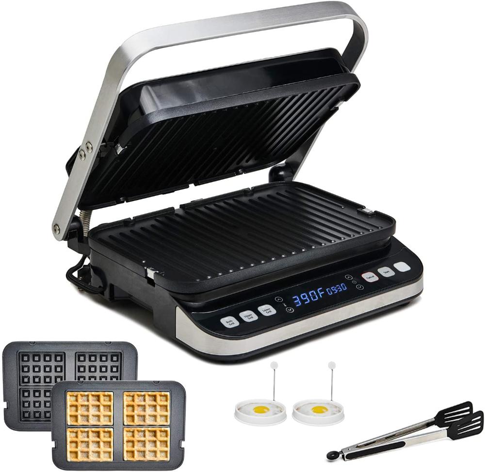 YEDI HOUSEWARE Grill Multifuncional 6 em 1 com Placas para Waffle 1600W-110V, aço inoxidável.