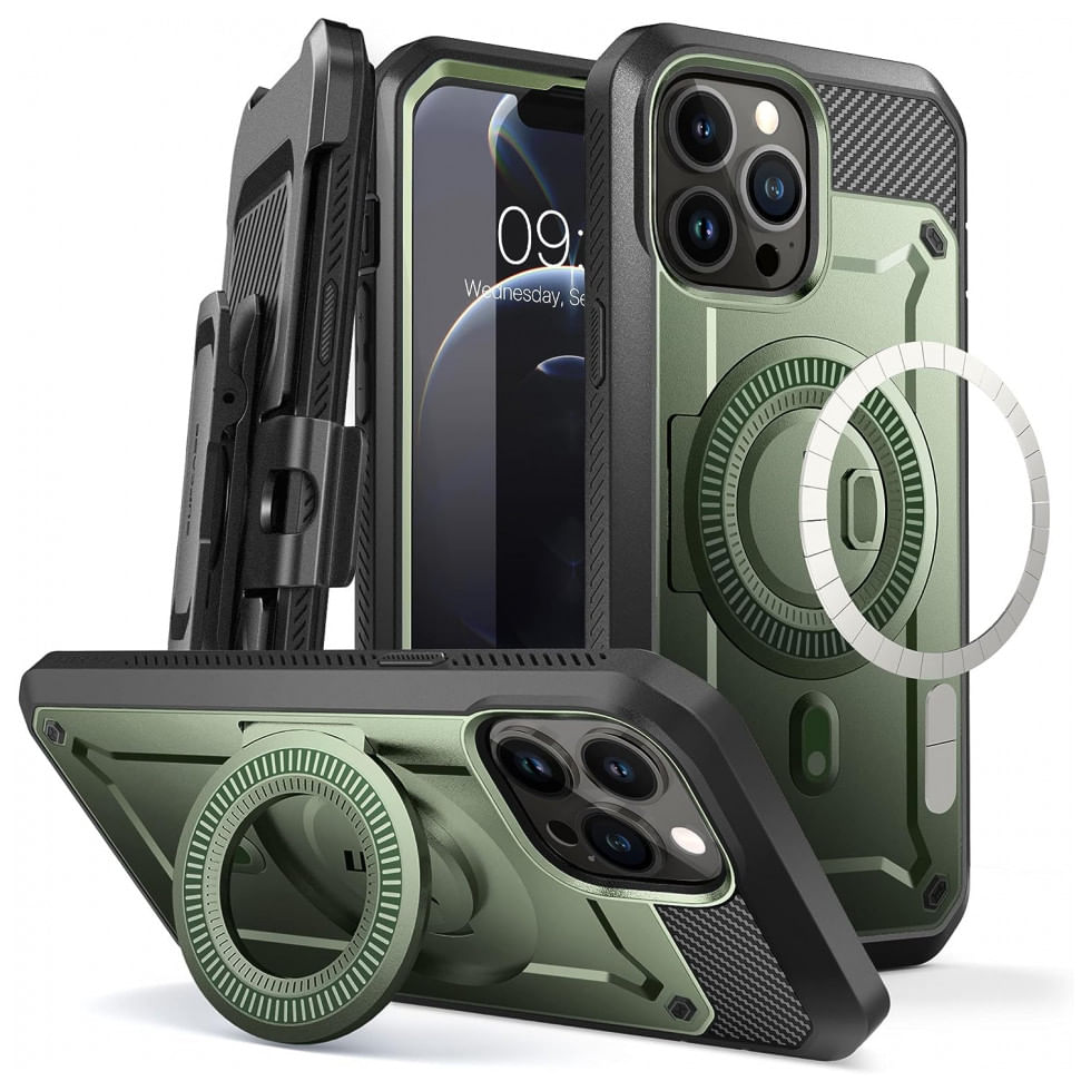 Capa Para Iphone 13 Pro Max Com Protetor De Tela Embutido, Supcase, Verde