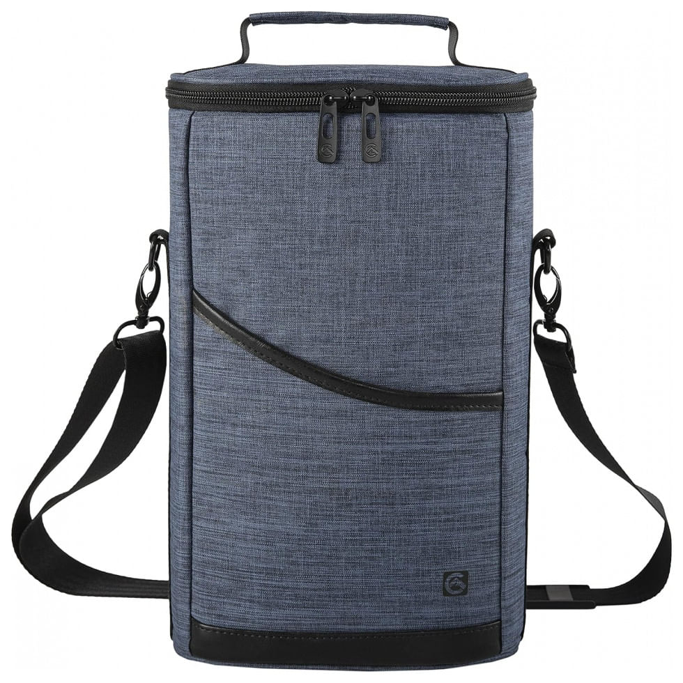 Bolsa Termica Para Transporte De Vinhos Allcamp Ate 2 Garrafas, Azul Marinho