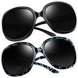 Oculos De Sol Feminino Polarizados Com Protecao Uv, Joopin D13, 2 Unidades, Preto E Preto Azul Leopardo