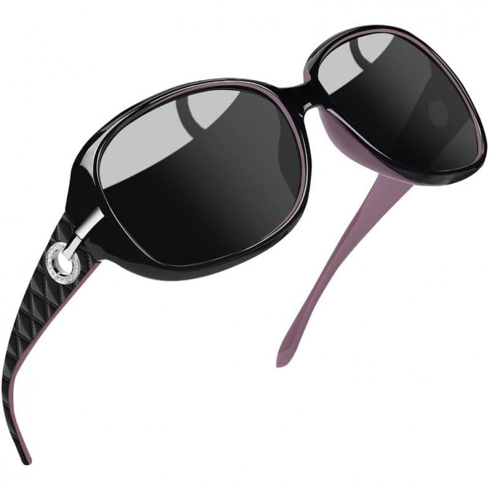 Oculos De Sol Feminino Com Protecao Uv, Joopin, Roxo E Preto