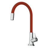 Torneira Move de Mesa Bica Móvel Tubo Flex Japi Vermelho/Cromado