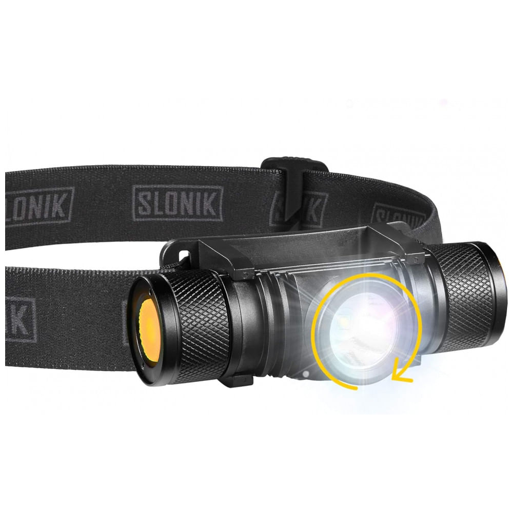 Anlook Lanterna De Cabeca 500lm, 3 Modos De Luz, A Prova Dagua, Alcace 90m, 110v, 5w, Preta