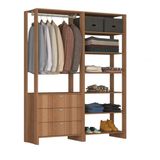 Guarda Roupa Closet 2 Peças com 1 Cabideiro 3 Gavetas Yes Nova Mobile Montana