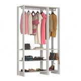 Guarda Roupa Closet 2 Peças com 2 Cabideiros e 6 Nichos Yes Nova Mobile Branco