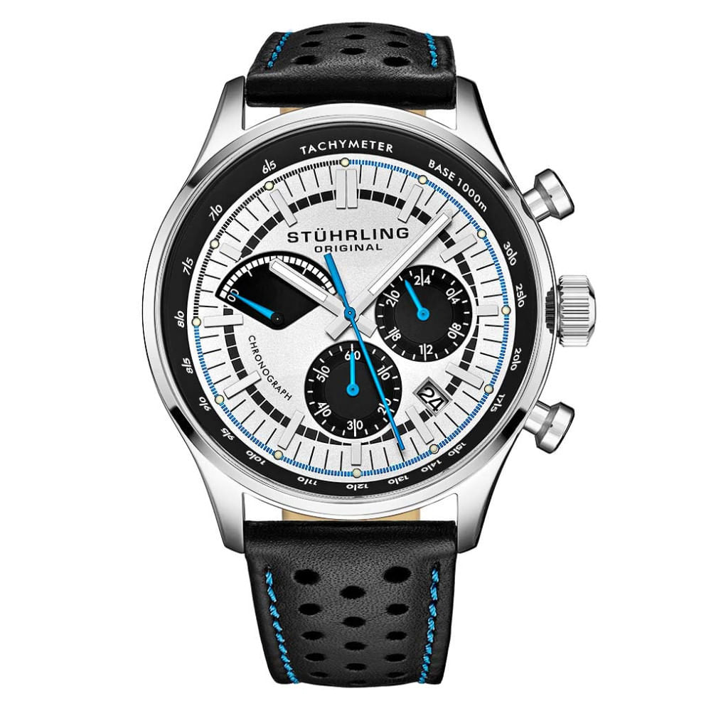 Relogio Masculino Stuhrling Monaco 934 Quartzo 42mm Com Cronografo, Preto