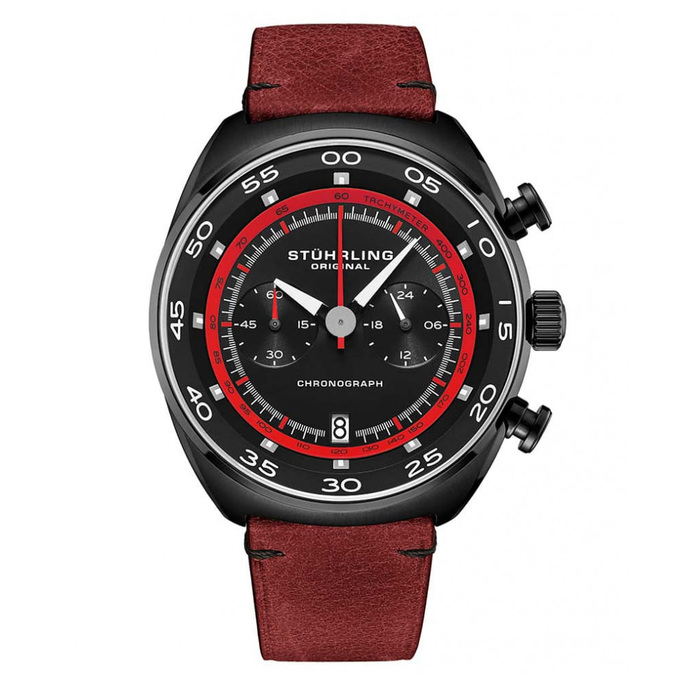 Relogio Masculino Stuhrling Torero 894.04 Quartzo 44mm Com Cronografo, Vermelho