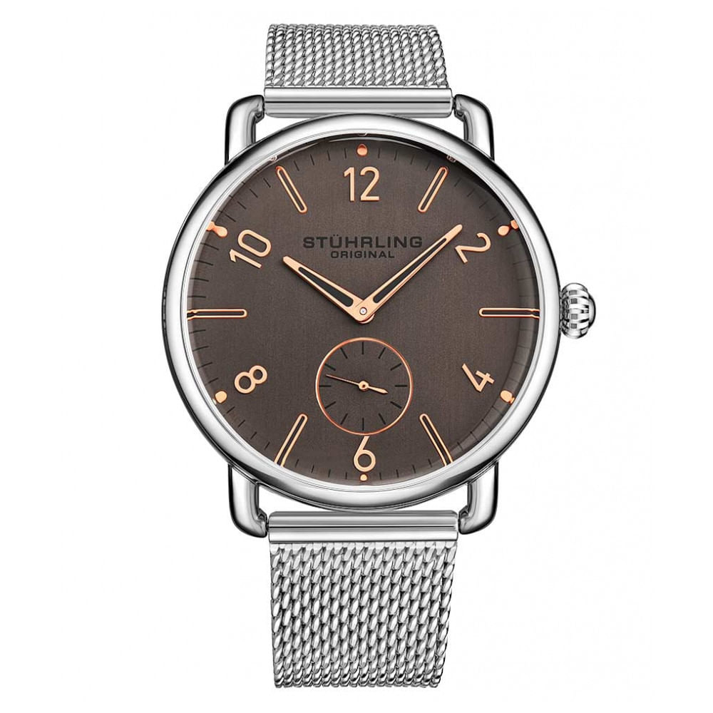 Relogio Masculino Stuhrling Jenson 3939 Quartzo 42mm, Prata Classico