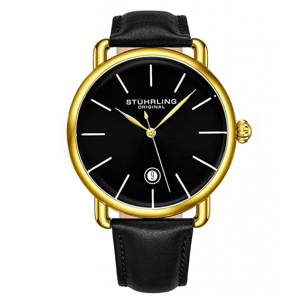 Relogio Masculino Stuhrling Agente 3913 Quartzo 42mm, Preto