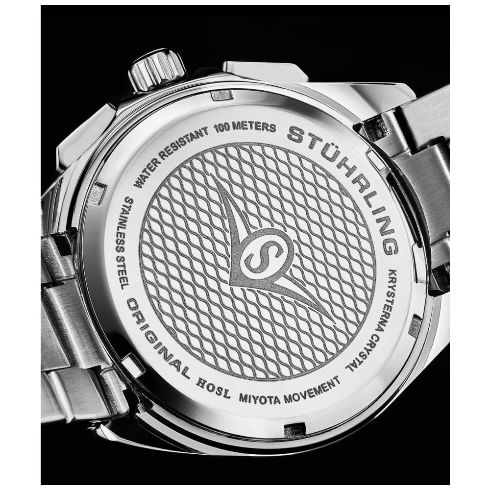 Relogio Masculino Stuhrling 4016.2 Quartzo 42mm Com Cronografo, Prata