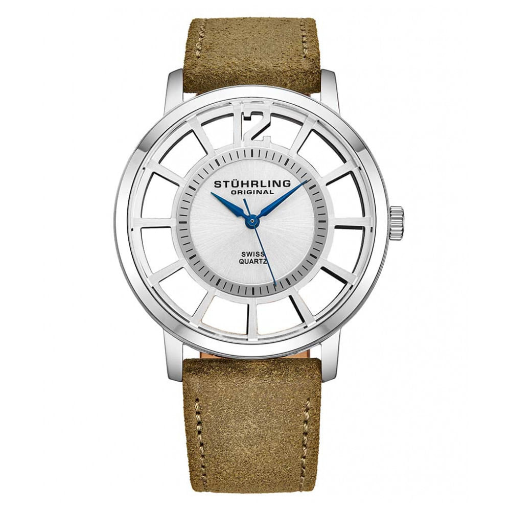 Relogio Masculino Stuhrling 388s2 Quartzo 40mm, Marrom Claro