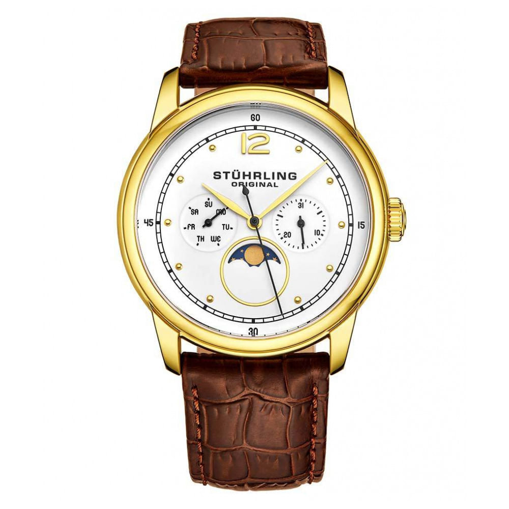 Relogio Masculino Stuhrling Celestia 898 Quartzo 39mm, Marrom