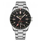 Relogio Masculino Stuhrling Gmt 4017.1 Quartzo 42mm, Prata