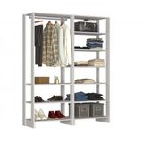 Guarda Roupa Closet 2 Peças com 1 Cabideiro e 9 Nichos Yes Nova Mobile Branco