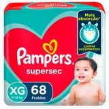Fralda Pampers XG Supersec Jumbo 68 Unidades
