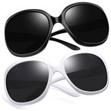 Oculos De Sol Feminino Polarizados Com Protecao Uv, Joopin D03, 2 Unidades, Preto E Branco Preto