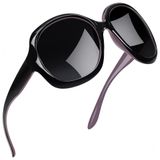 Oculos De Sol Feminino Com Protecao Uv, Joopin B03, Roxo E Preto