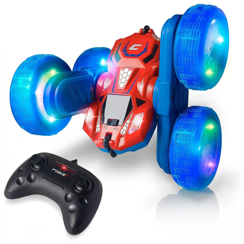 Carrinho De Controle Remoto 360 De Rotacao Com Luz Led, Off Road, Force1, Vermelho