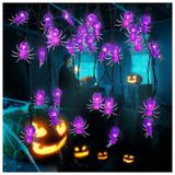 Luzes Para Decoração De Halloween 30 Leds 6 Metros Solar, 2 Un, Aranha