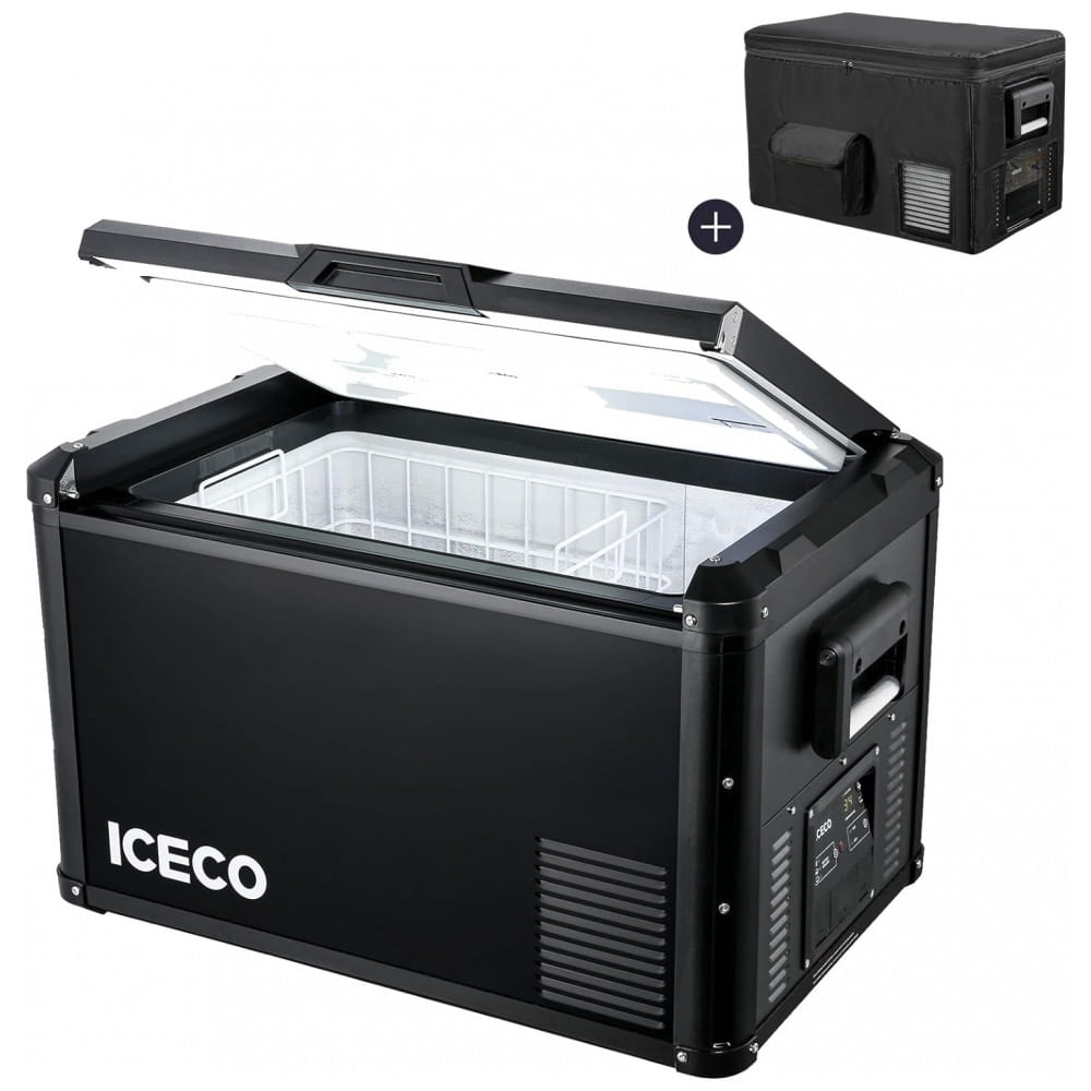 Vl35 Mini Geladeira Automotiva Portatil, 12v Dc 35 L, Gabinete De Aco, Iceco, Preto