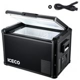 Geladeira Portátil 60l Com Tampa Multifuncional, 12 24 V, Ac 110 240 V, Iceco Pro, Preto