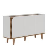 Buffet Aparador Jurerê 3 Portas Off White Matte/freijó - Colibri