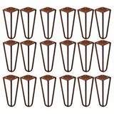 Kit 18 Pés De Metal 15 Cm Hairpin Legs Mesas De Centro Puffs Bronze