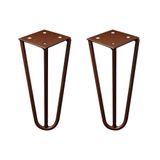 Kit 2 Pés De Metal 15 Cm Hairpin Legs Mesas De Centro Puffs Bronze