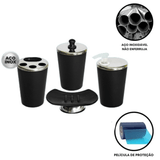 Kit Banheiro Inox Lavabo Kit Acessórios Banheiro - 4 Peças