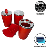 Kit Banheiro Inox Lavabo Kit Acessórios Banheiro - 4 Peças