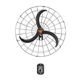 Ventilador De Parede Fixo 100cm Goar Metal Preto Trifásico 220/380v