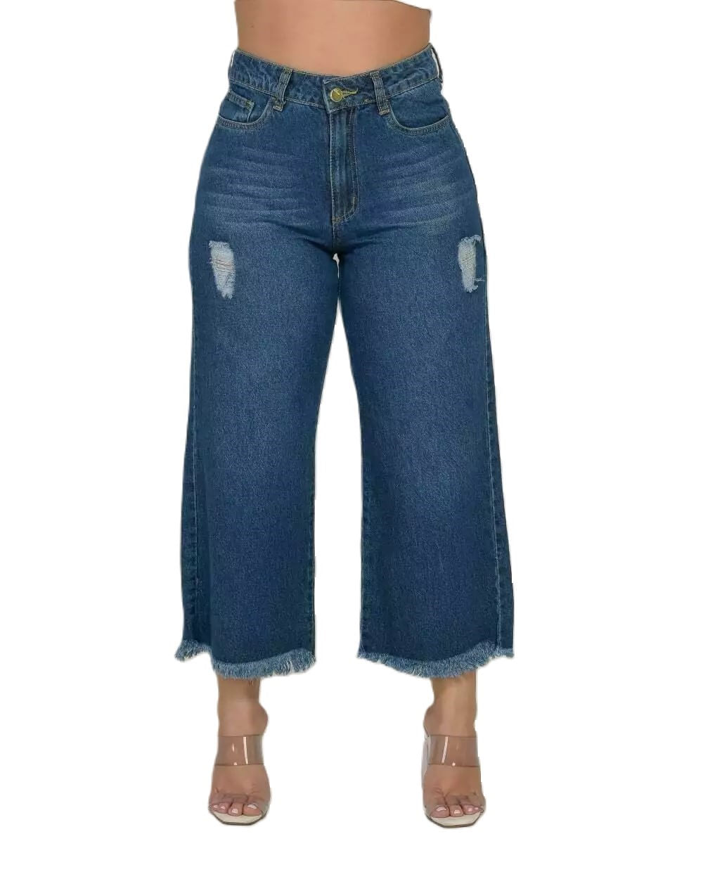 Calça Pantacourt Jeans Feminina Estilosa 38 Ao 56