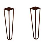 Kit 2 Pés De Metal 30 Cm Hairpin Legs Mesa De Canto Rack E Puffs Bronze