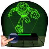 Luminária Led 3d | Buzz Toy Story Abajur Verde