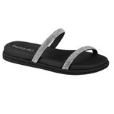 Sandalia Beira Rio Tira Pronta Camurca Ref 8488.105.7551.32534 Preto/prata 036